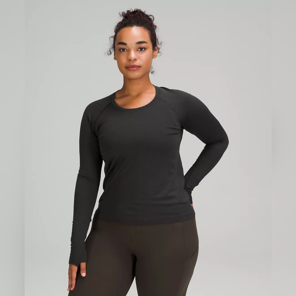 Lululemon Swiftly Tech Long-Sleeve Shirt 2.0 Waist Length, Black, Size 16